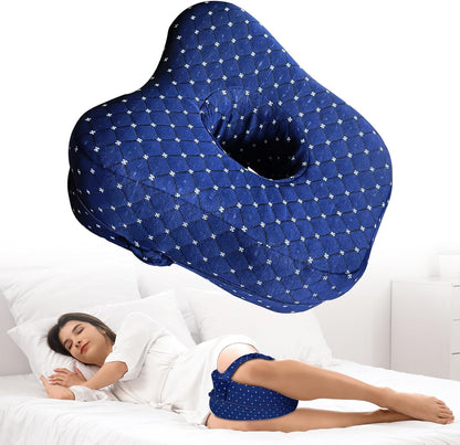 Memory Foam Knee Pillow for Side Sleepers – Orthopedic Leg & Hip Alignment Cushion, Spine Support Pillow for Back, Shoulder & Pressure Relief