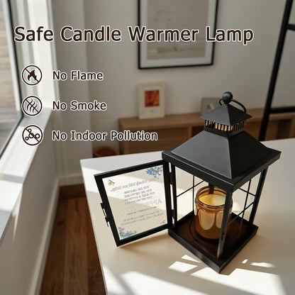2026 New Candle Warmer Lamp with Timer,Compatible with 3 Wick Candles Jars,Vintage Candle Warmer Lantern Lamp,Dimmable Farmhouse Candle Lamp Warmer,Fully Enclosed and Hanging Up Designed