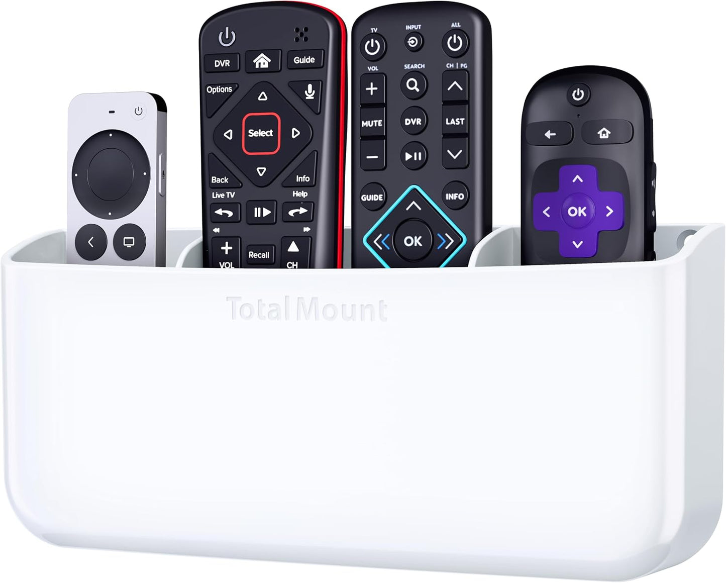 TotalMount Drop-Free Remote Holder – Removable Adhesive Strips – XL Black | Designed in the USA – Simply Put the Remotes In – No Tricky Magnet Alignment Needed (Holds 3 or 4 Remote Controls)
