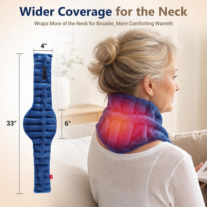 Comfytemp Microwave Heating Pad for Neck Pain Relief, Deep Moist Heat Pad Neck Wrap Warmer, 33"×4" Microwavable Weighted Hot Compress for Muscle Tension, Stiffness, Soreness for Women Men Senior Relax