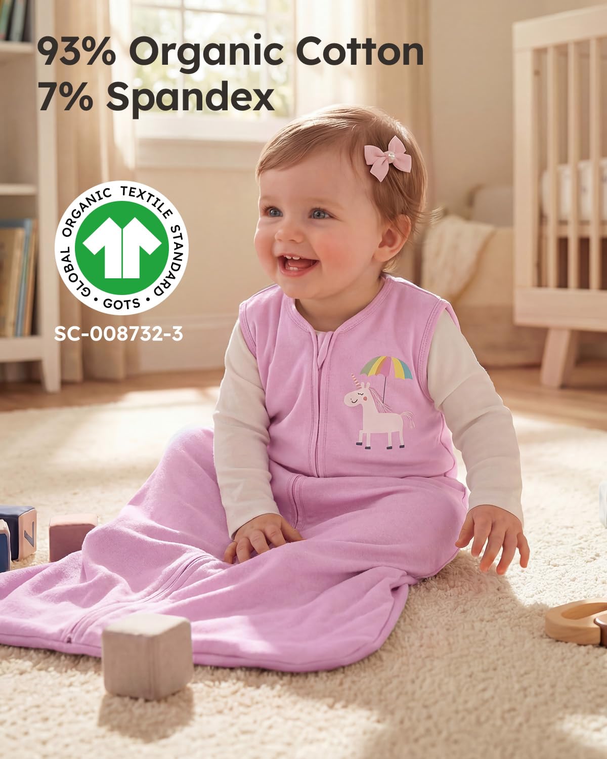 Yoofoss Baby Sleep Sack 0-6 Months Wearable Blanket for Babies 100% Organic Cotton 2-Way Zipper TOG 0.5 Toddler Sleeping Sack 3 Pack, Sleep Sacks