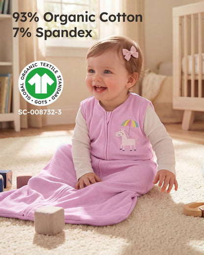 Yoofoss Baby Sleep Sack 0-6 Months Wearable Blanket for Babies 100% Organic Cotton 2-Way Zipper TOG 0.5 Toddler Sleeping Sack 3 Pack, Sleep Sacks