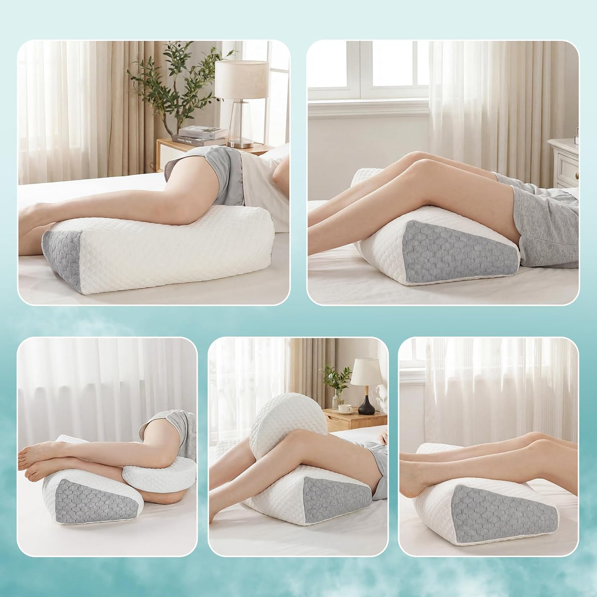ROYALAY Adjustable Pillow for Sciatica Relief Sleeping, Memory Foam Leg Pillow for Hip Pain While Sleeping, Sciatica Pain Relief Devices for Back Knees