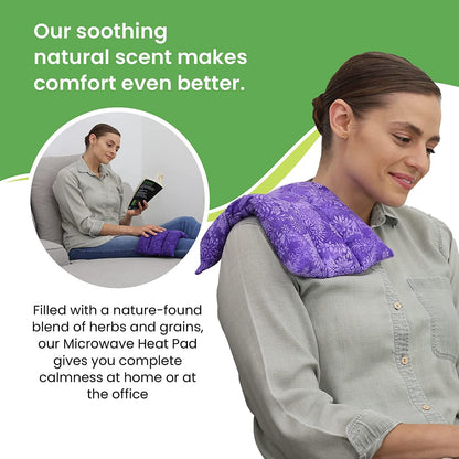 Nature Creation Microwaveable Herbal Heating Pad for Lumbar - Soothing Hot & Cold Therapy Pack for Lower Back- Soothing Relaxation, Warmth and Comfort - Happy Hearts