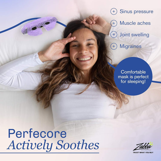 Cooling Gel Eye Mask Cold Compress for Puffy Eyes, Dark Circles, Headaches, Purple