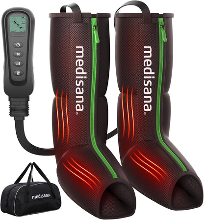 Medisana Leg Compression Massager for Circulation, Leg Massager with Heat | Foot Massager with 4 Modes 4 Pressure Levels 3 Timers, Leg Recovery Compression System for Swelling & Pain Relief