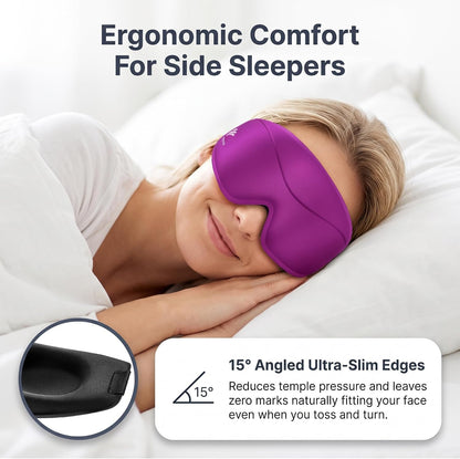 Sleep Mask for Women Men: 100% Blackout 3D Eye Mask for Sleeping, Sleeping Mask for Side Sleepers, Zero Pressure Memory Foam Eyelash Friendly Breathable Eye Cover, Airplane Travel Essentials-Pink