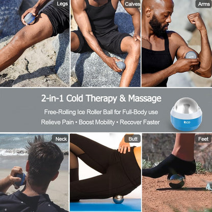Massage Ice Roller Ball Cold & Heat Therapy Plantar Fasciitis Roller | Alleviating Shoulder, Arms, Back, Legs, Calves or Muscle Tension, Perfect for Workouts Relaxation