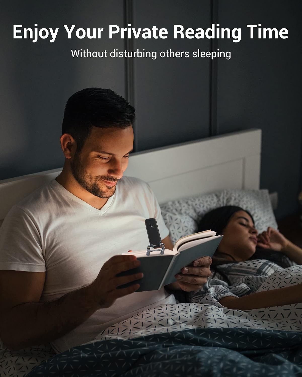 DEWENWILS USB Rechargeable Book Reading Light, 3000K Warm White, Brightness Adjustable Clip on LED Bookmark Lamp at Night in Bed, Portable Booklight for Bookworms, Kids
