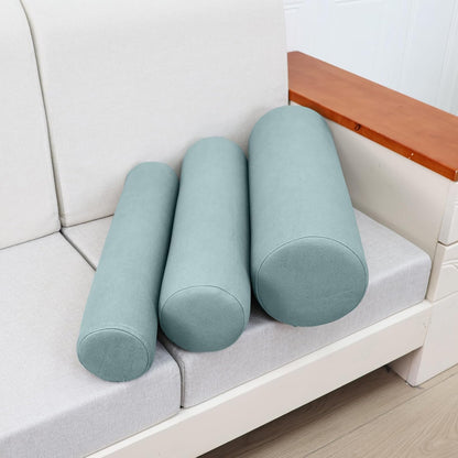 2 Pack Neck Roll Pillow, High-Density Foam Cylinder Bolster Pillow for Neck, Back & Lumbar Support, Ergonomic Round Pillow for Side Sleepers, Sleeping, Removable Washable Cover (7.9''x23.6'' Orange)