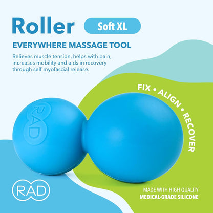 RAD Roller Stiff Peanut Massage Ball - High Density Peanut Massager - Myofascial Release for Back, Feet, Neck, Psoas - Suboccipital Release Device, Thoracic Spine Roller Balls