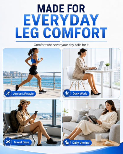 RIGHTMELL Cordless Leg Massager with Heat, Compression Calf Massager, Pair | Rechargeable Calf Wraps With 3 Modes, 3 Intensities, Adjustable Heat for Home and Office Use