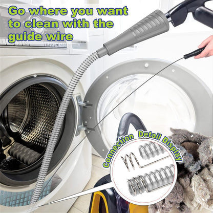 Sealegend 2 Pieces Dryer Vent Cleaner Kit Dryer Lint Vacuum Attachment Hose | Flexible Dryer Vent Vacuum Hose for Deep Cleaning/Lint Remover Kit with Guide Wire/Dryer Lint Trap Cleaner Ease of Use (Blue)