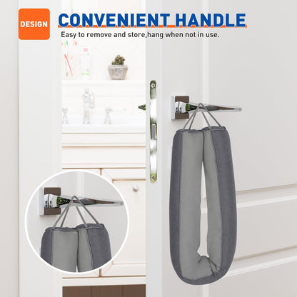 MAGZO Under Door Draft Stopper 30 Inches, Sound Proofing for Door, Gray | Triangular Weighted Sound Proofing for Door Draft Blocker, Easy Install & Machine Washable