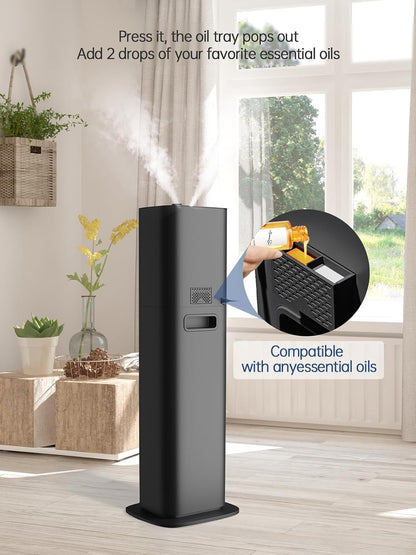 8L Smart Humidifiers for Bedroom Large Room, 2.1Gal Cool Mist Top Fill Diffuser Ambient Light, App & Remote Control, 3 Mist Modes, Quiet Humidifier for Home Office Plant