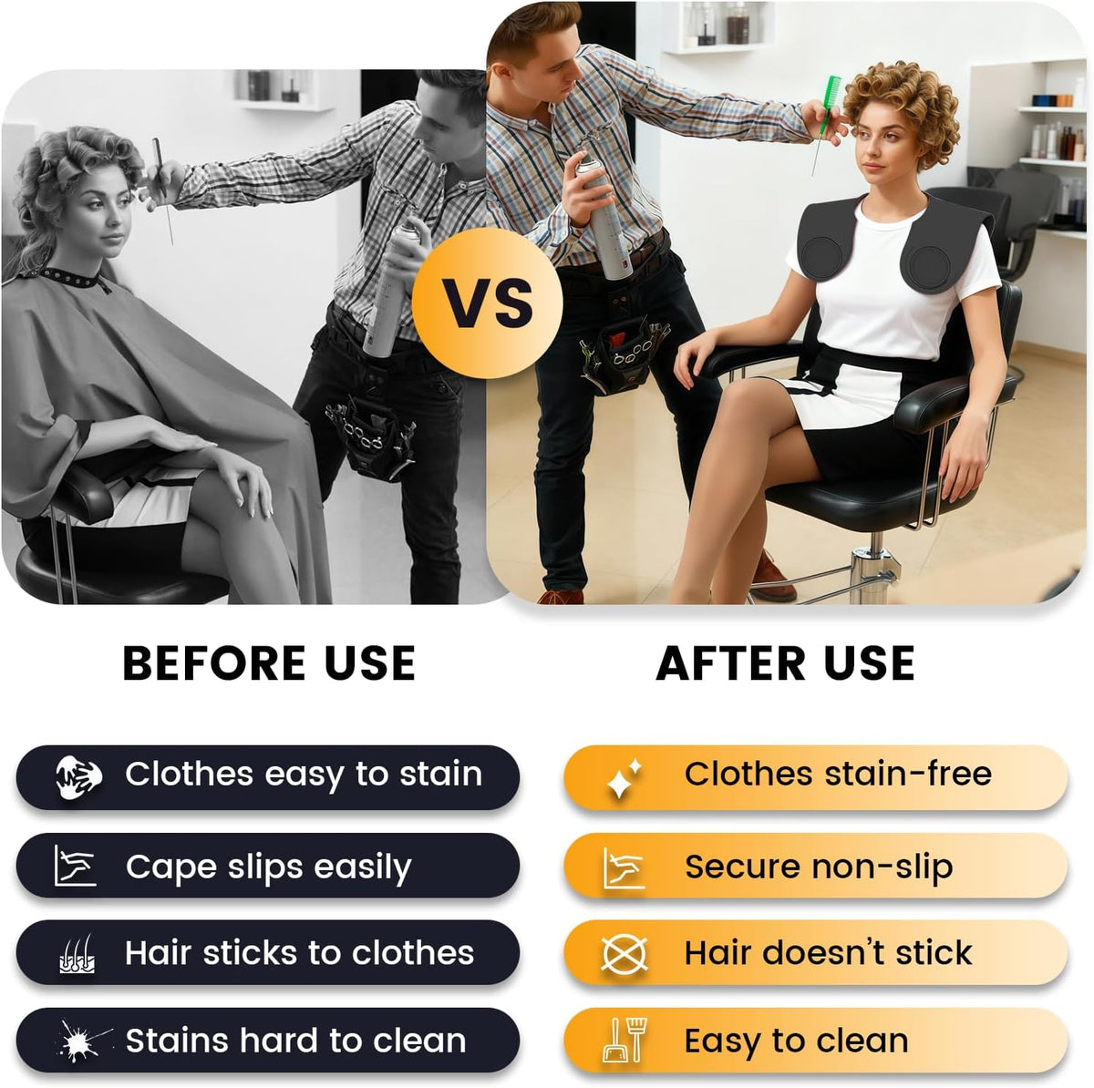 Wokyo Silicone Hair Cutting Collar, Non-slip Hair Cutting Mat Haircut Cape Catcher Neck Wrap Guard Neck Fitting Accessories