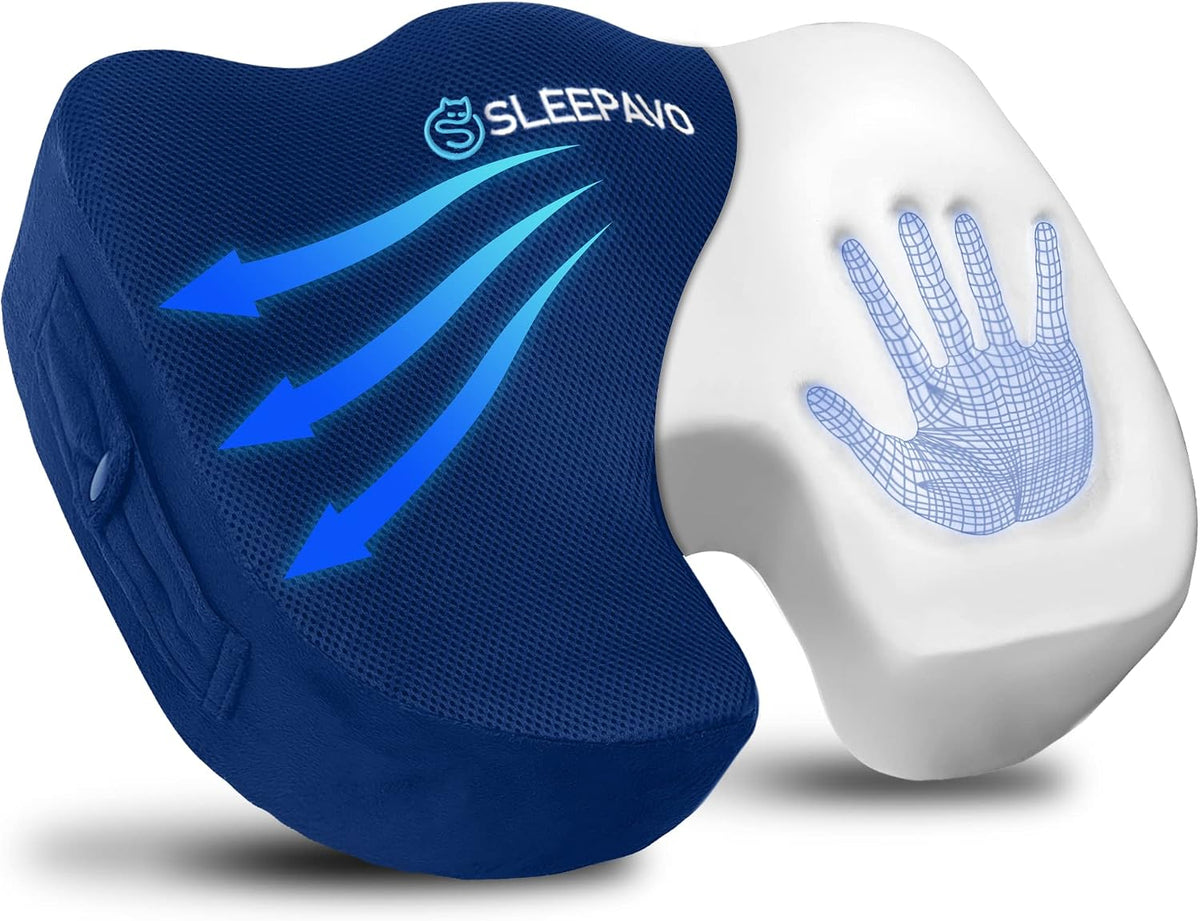 Sleepavo Office Chair Cushion, Seat Cushion for Tailbone Pain Relief Butt