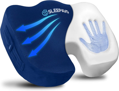 Sleepavo Office Chair Cushion, Seat Cushion for Tailbone Pain Relief Butt