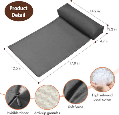 WdFour Velvet Neck & Head Pillow for Recliner Chair, Small Ergonomic Cervical Support Pillow for Home, Office and Travel, Non-Slip Cushion for Tension Relief & Shoulder Comfort (Chocolate)