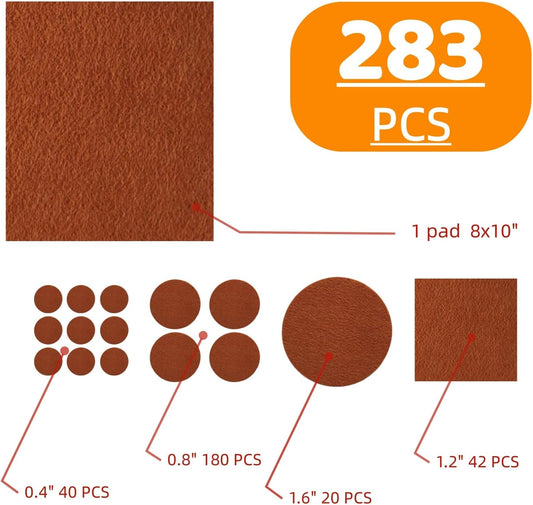 281pcs Self-Adhesive Furniture Felt Pad,Anti-Scratch pad for Hardwood Floor | Brown,Noise Reduction