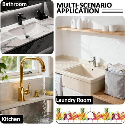 2Pcs Peonies Kitchen Sink Splash Guard Faucet Mat Vintage Florals Faucet Mat For Bathroom Kitchen 5.5x23.6In