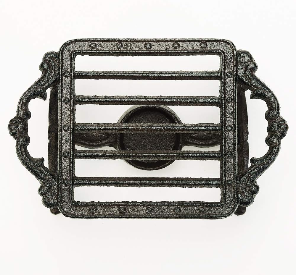 Sungmor Cast Iron Teapot Warmer - Rustic Design with Tealight Holder | Heavy Duty & Decorative Candle Holder Stands for Heat Food Coffee Milk or Tea
