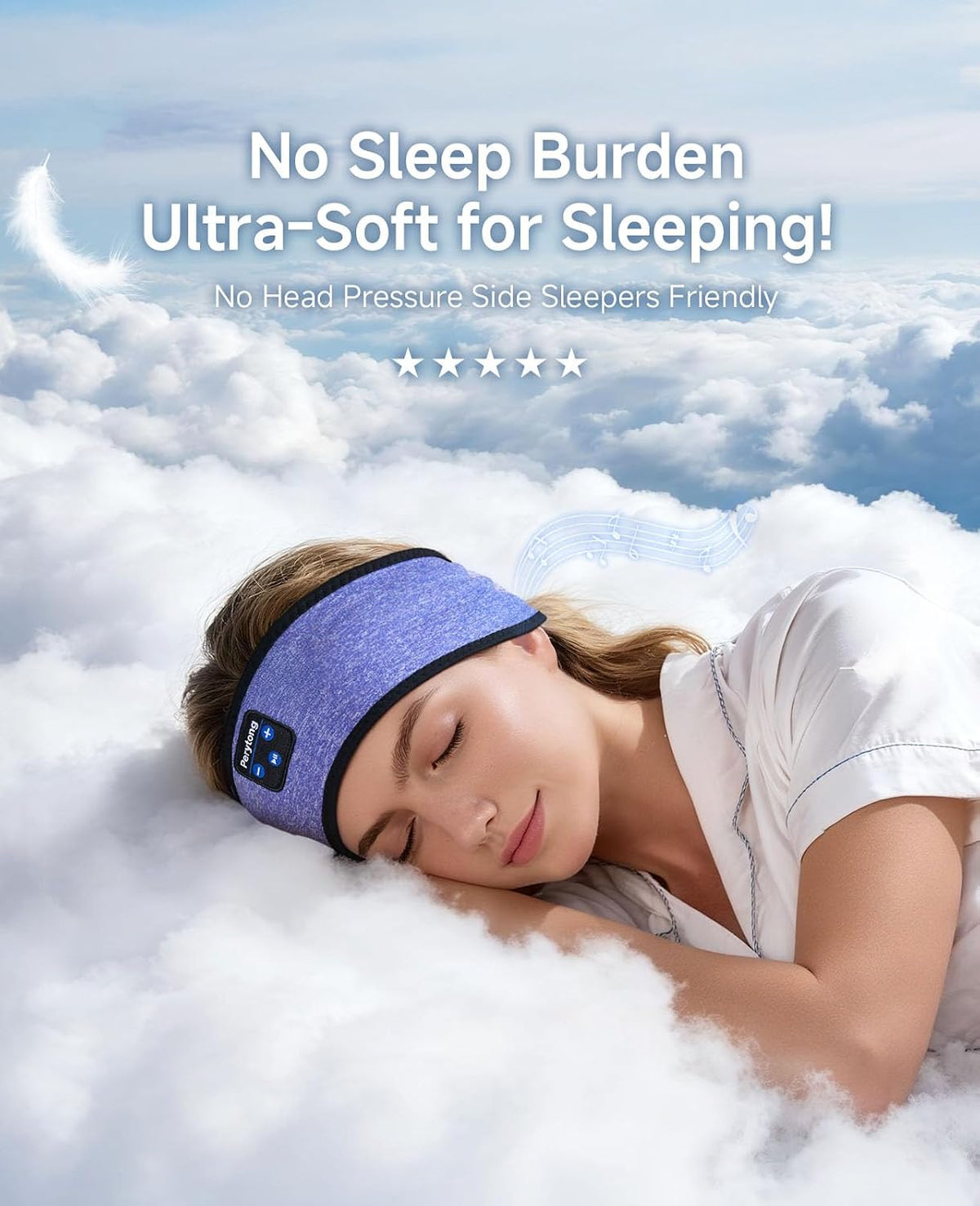 Sleep Headphones | Bluetooth 5.4 Headband | Wireless Earbuds Earphones Sweat Resistant with Ultra-Thin HD Stereo Speaker, Headphone Band for Side Sleepers Workout Running Tech Gadgets Unique Gifts