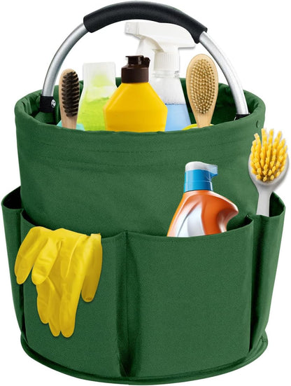 17L Cleaning Caddy with Handle, Cleaning Supplies Organizer, Foldable Storage Basket, Cleaning Supply Caddy, Portable Multi Cleaning Bucket Bag for Home, Garden (Blue)
