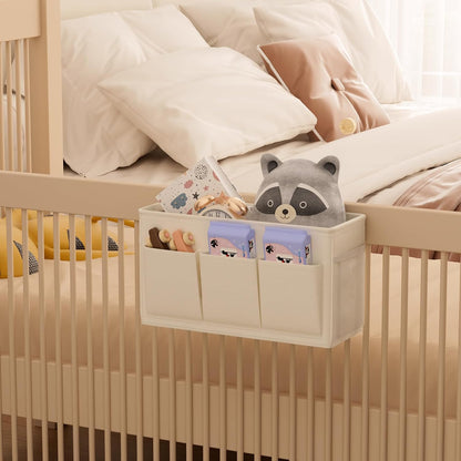 Bedside Caddy Bedside Storage Hanging Organizer for Bunk Dorm Bed Rail | Bed Caddy with Hooks, Top Bunks and Dorm Essentials for Water, Tissues, Tablets, Books, Phones, Remotes and Other Necessories