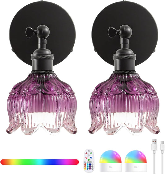 Vintage Battery Operated Wall Sconces: Gothic Wireless Rechargeable Light