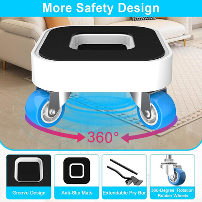 New Upgrade Furniture Sliders: Furniture Movers with Wheels & Groove | Furniture Dolly with 360° Rotatable Wheels - Appliance Roller for Moving Heavy Sofa Bed - Load Capacity Up to 750lb