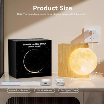 RETEYUNG Sunrise Alarm Clocks Sound Machine Moon Lamp for bedrooms