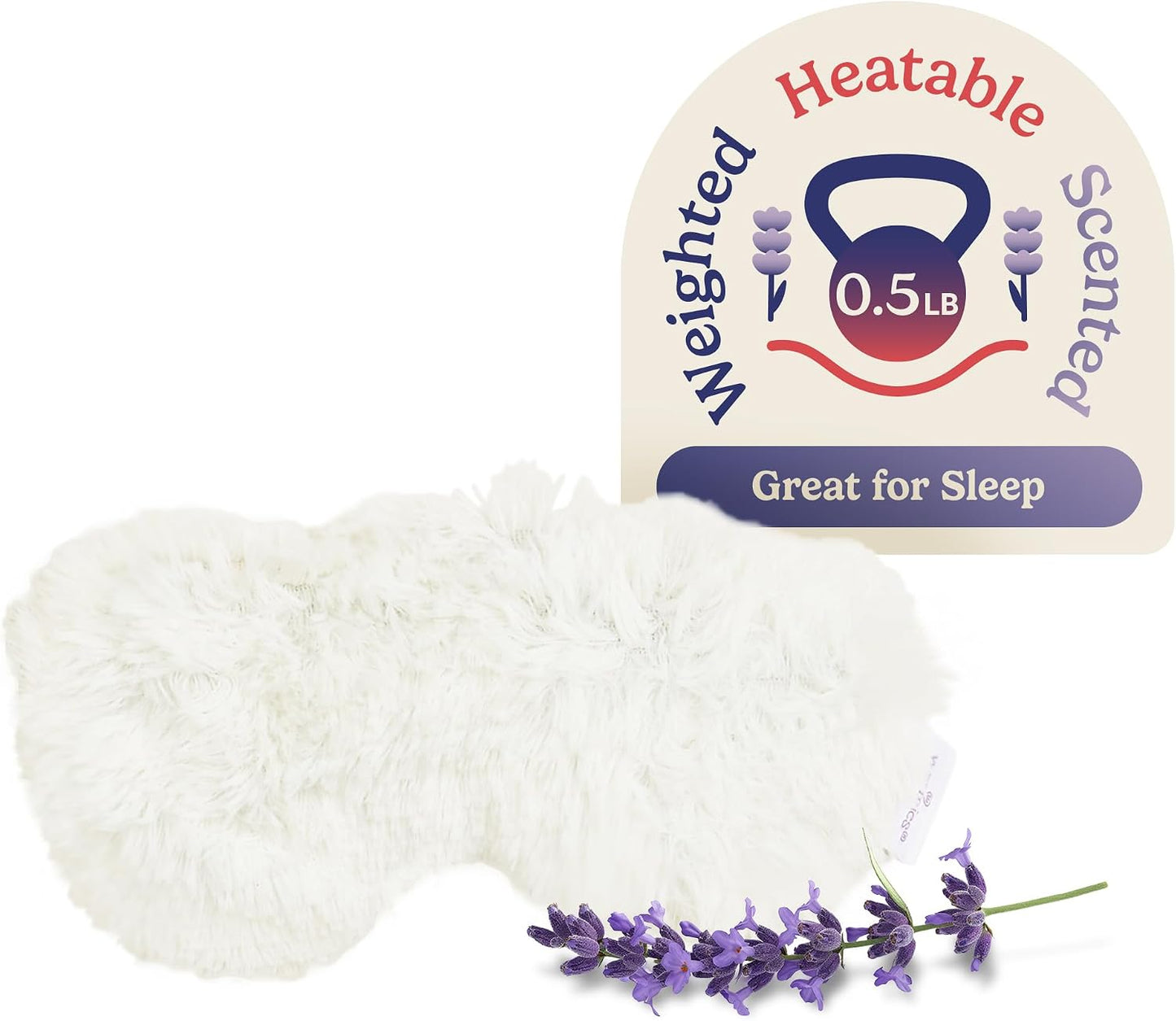warmies Microwavable Eye Mask for Warmth & Comfort - Heating & Cooling Compress for Calming Relaxation - Weighted & Heated Eye Mask with Scented Lavender for Sleeping - Snowy