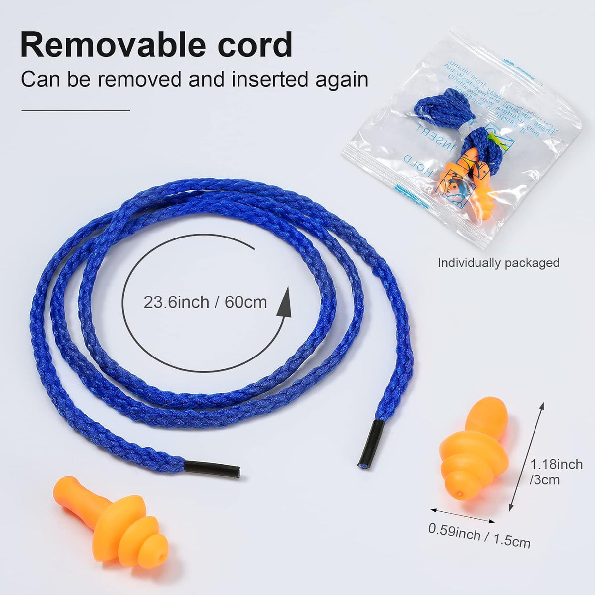 Tondiamo 200 Pairs Ear Plug Bulk with Cord Reusable Silicone, Fresh