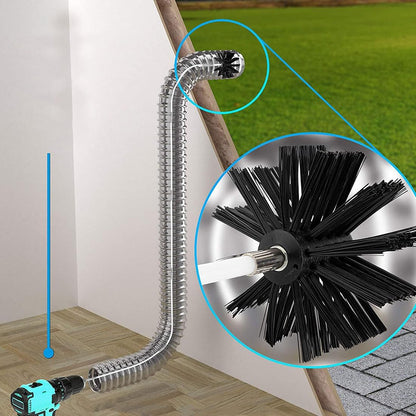 Chimney Washing Brushes Fireplace Cleaning Supplies 5.9in and 3.9in Brush Heads 5/16 Screw Thread Dryer Vent Cleaner Kit Attachment