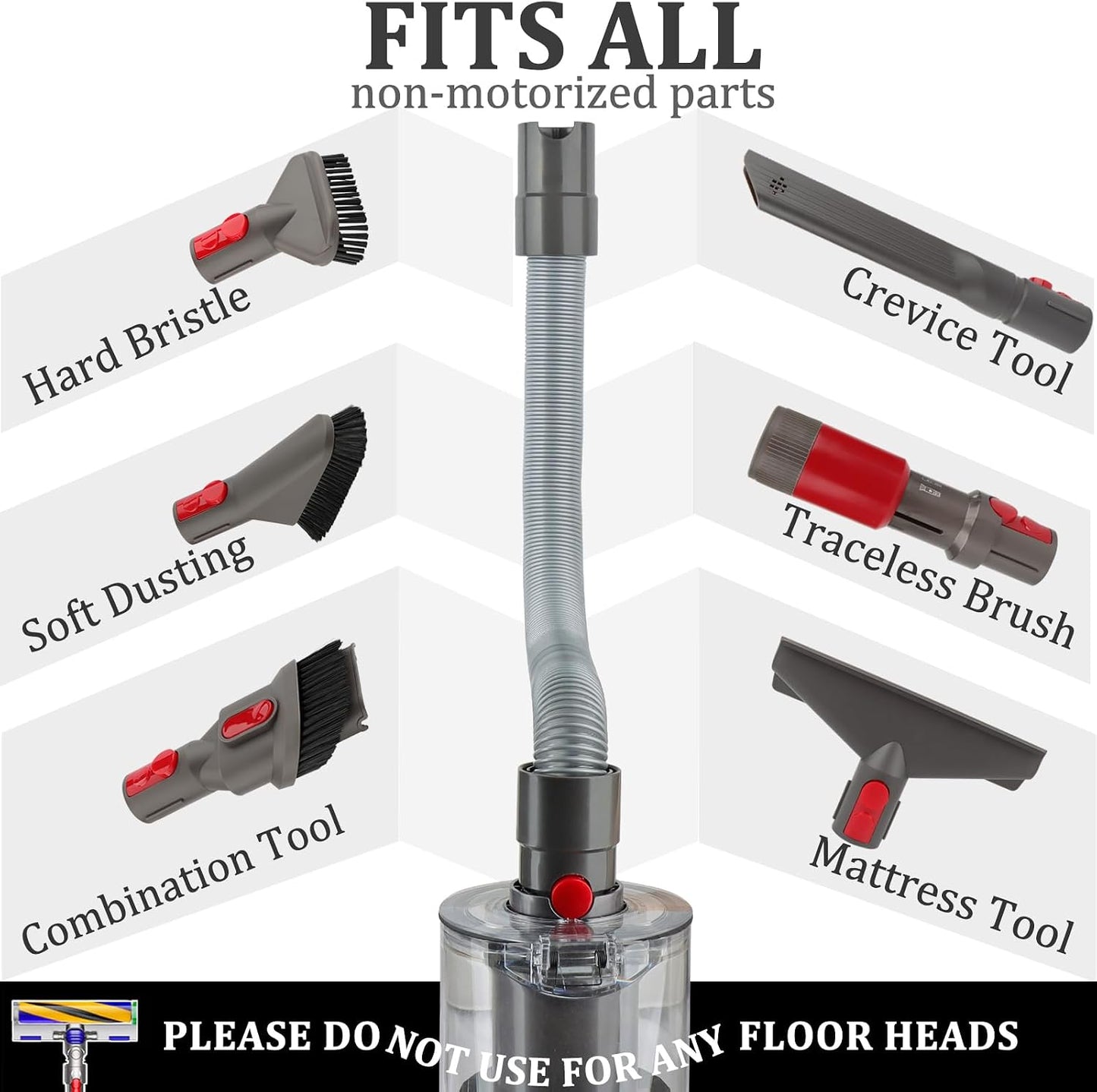 Attachment Kits for Dyson Vacuum Cleaner,Hose,Crevice Tool,Dryer Lint Vac Attachment for Dyson V15 V15s V11 V8 V9 V7 V10 V12 Detect Cyclone Absolute Cordless Handheld Vacuum Cleaner