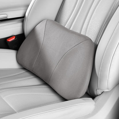 Lumbar Support Pillow,Back Pain Relief Cushion,fits tightly around the waist,Memory Foam,Skin-friendly Suede Fabric,fit Car Drive,Office chair,Rest seat,Improve Posture,Portable,15.5''Lx 8.7''H