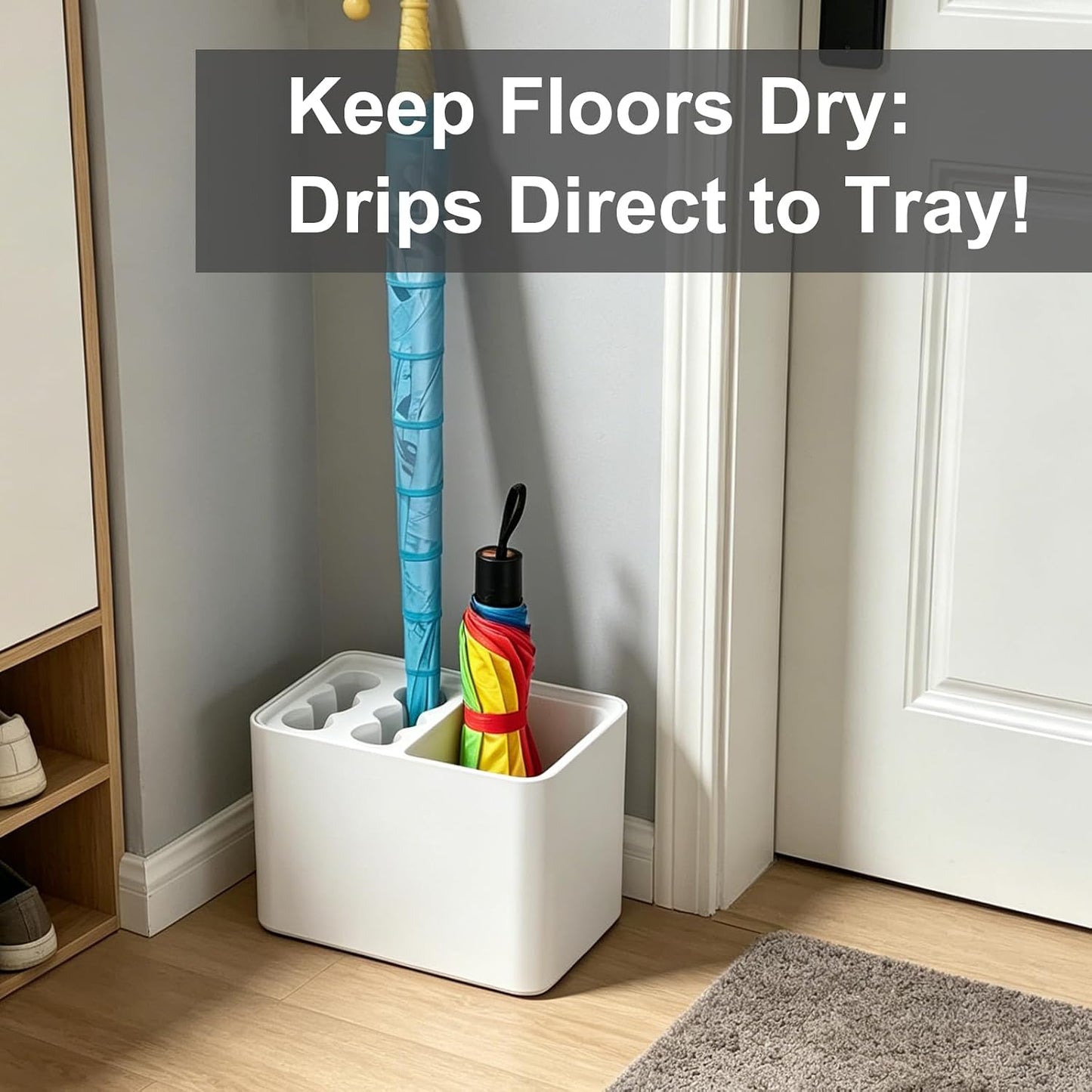 Umbrella Stand Rack Umbrella Holder with Drip Tray for Entryway Corner Home Office Decor Space Saving Organizer Stored 10 Umbrellas