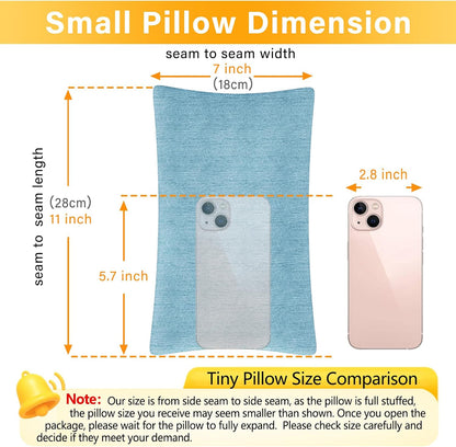 1 MIDDLE ONE 2 Pack Small Pillow, Memory Foam Mini Pillow 11 X 7 Inches for Travel, Sleeping, Nap and Neck, Knee, Lumbar Support, Tiny Cushion for Pet, Dogs (Grey)