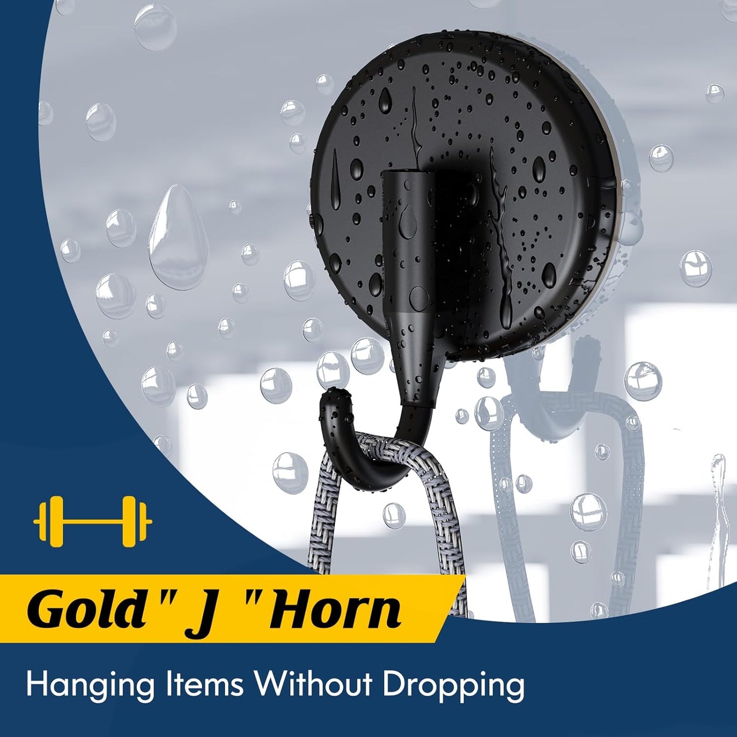 MOTAIPEAK Suction Cup Hooks for Shower,Shower Hooks Mounting on Glass Doors, Tile, Mirrors, Metals,Hook for Hanging Towels, Robe, Loofah, Jackets-Black(2 Pack)