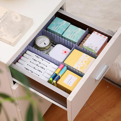 acDesign 40Pcs Grid Drawer Dividers, Adjustable Drawer Organizer for Socks, Underwear, Lingerie, Makeup, Bedroom Office Kitchen Storage (White)