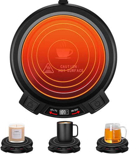 Coffee Mug Warmer for Desk-Smart Candle Warmer Digital Display | 8H Auto Shut Off-Coffee Heater with Touch Tech/3 Gear Temp Settings,Constant Temperature Heating,Warmer for Coffee,Tea,Milk