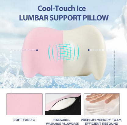 Lumbar Support Pillow for Office Chair, Memory Foam Car Back Cushion | Lumbar Pillow Lower Back with 4d Mesh Cover Adjustable Straps, Ergonomic Chair Back Pillow for Office, Car, Gaming Chairs