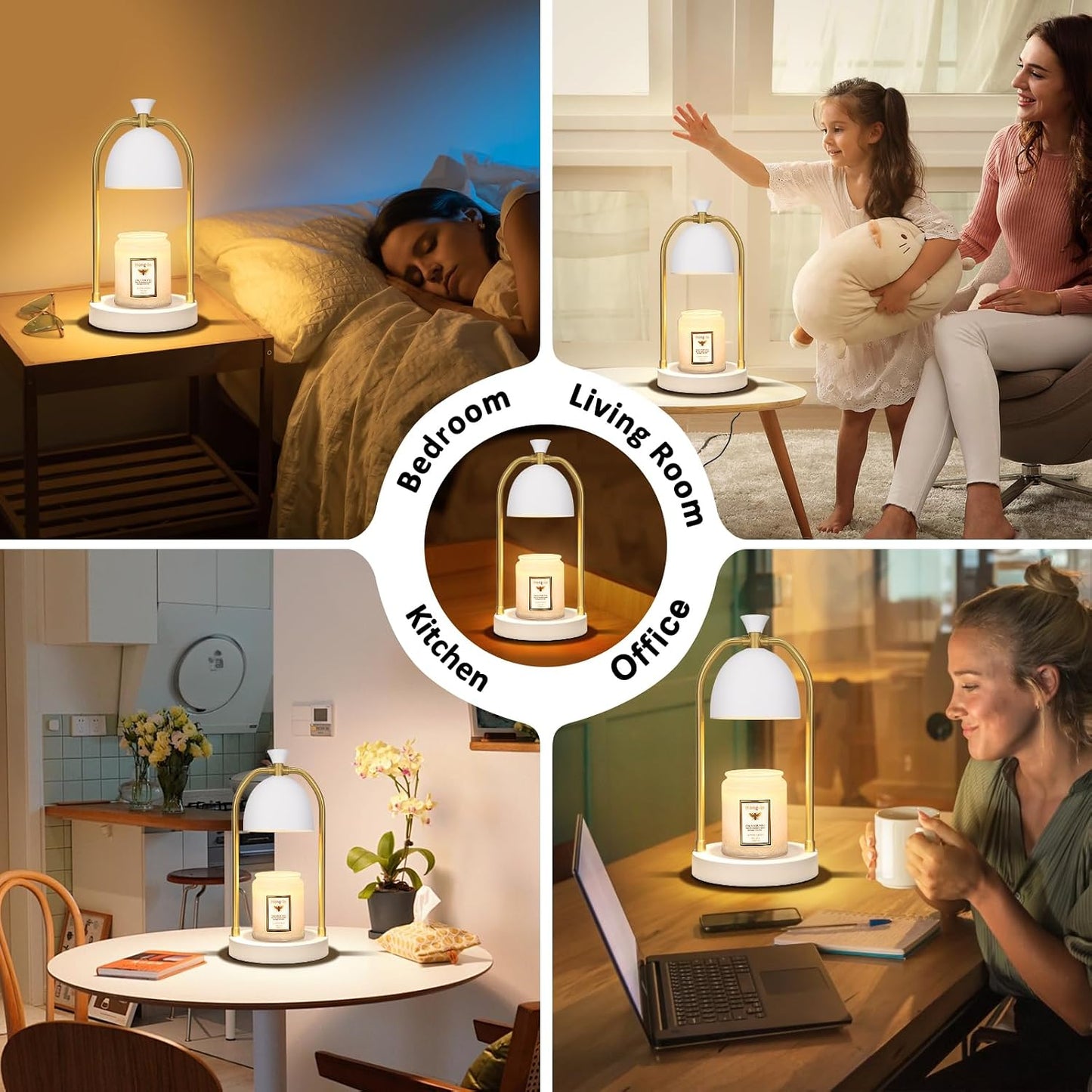 Brown Candle Warmer Lamp with Timer-Electric Candle Light for Bedroom Decor, Aromatherapy at Home | Gifts for Men | Home Gift Ideas