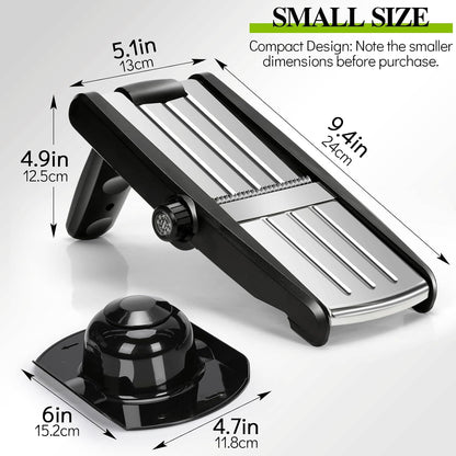 MASTERTOP Mandoline Slicer, 5 in 1 Mandoline Food Slicer, Dishwasher Safe | Stainless Steel Mandoline Slicer, Adjustable Vegetable Slicer for Fruit, Cheese, Send Cut Proof Gloves & Cleaning Brush