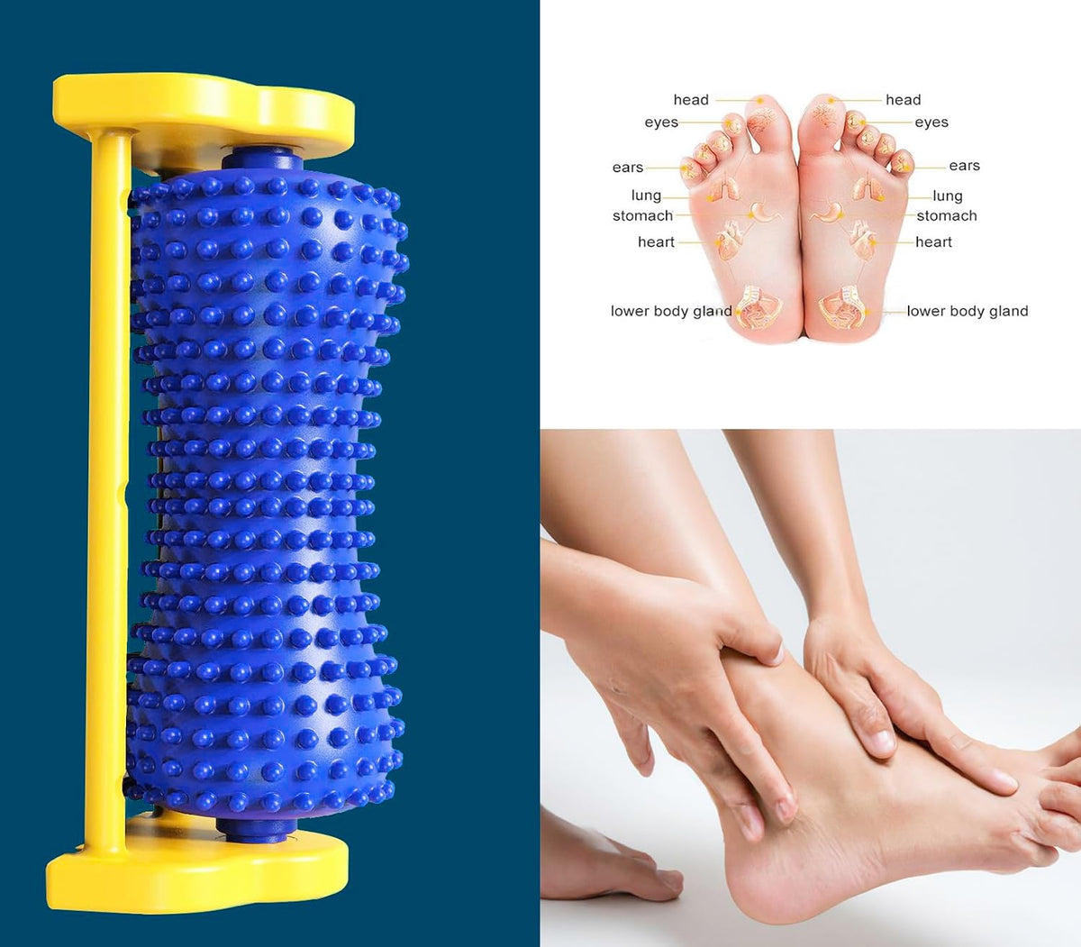 Samroller Portable Foot Massager Roller - Neuropathy Relief - Arch & Heel Pain Therapy - Trigger Point Massage - Gifts for Dad & Mom