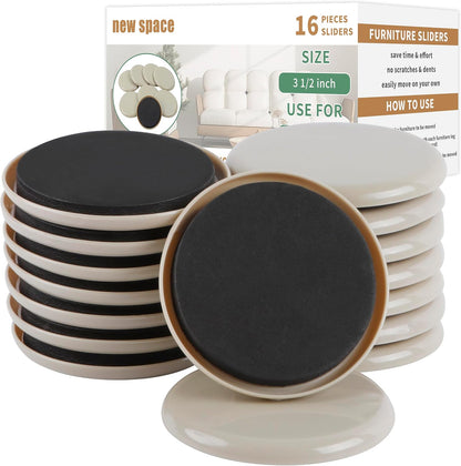 Furniture Sliders for Carpet, new space 8 Pcs 5" Round Sliders for Moving Furniture, Heavy-Duty Furniture Moving Sliders - Reusable Furniture Sliders, Move Your Furniture Quickly, Easily and Safe!