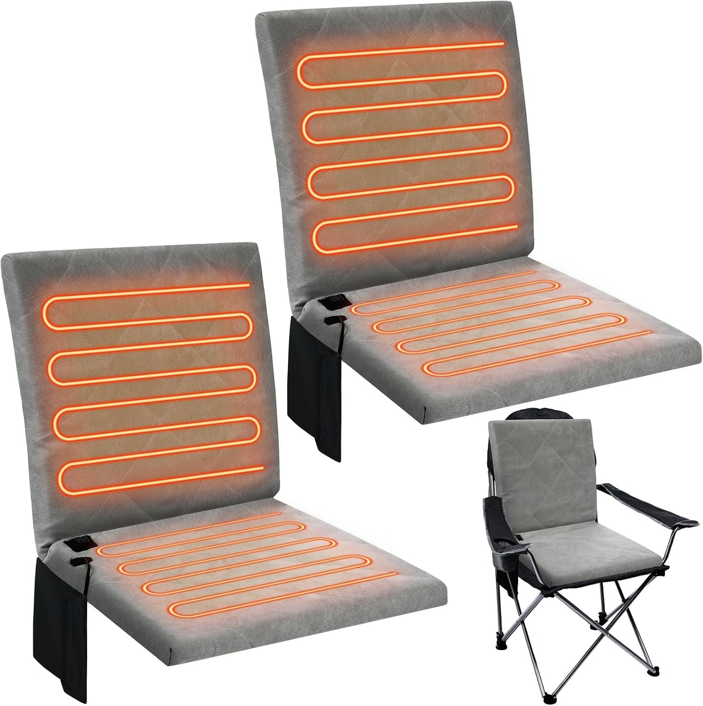 Thyle Portable Heated Seat Cushion for Bleachers Foldable Heating Cushion 3 Mode Adjustable Heated Stadium Chair Bleacher Seat for Bleachers Indoor, Power Bank Not Included