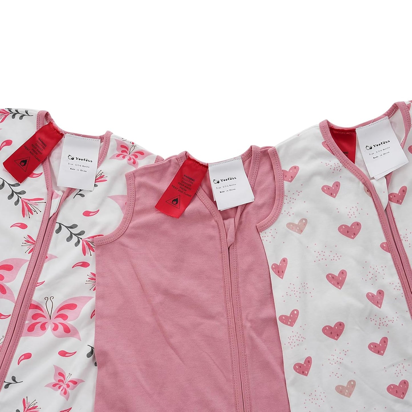 Yoofoss Baby Sleep Sack 0-6 Months Wearable Blanket for Babies 100% Organic Cotton 2-Way Zipper TOG 0.5 Toddler Sleeping Sack 3 Pack, Sleep Sacks
