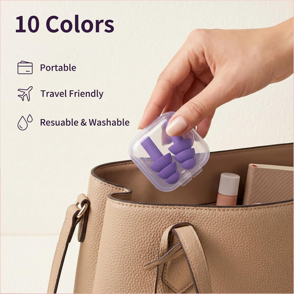 20 Pairs Ear Plugs for Sleeping, Reusable 32 dB (NRR) Noise Reduction for Side Sleepers, Swimming, Showering, Travel, Soft & Comfortable Fit, Hearing Protection, Comes with Separate Storage Cases